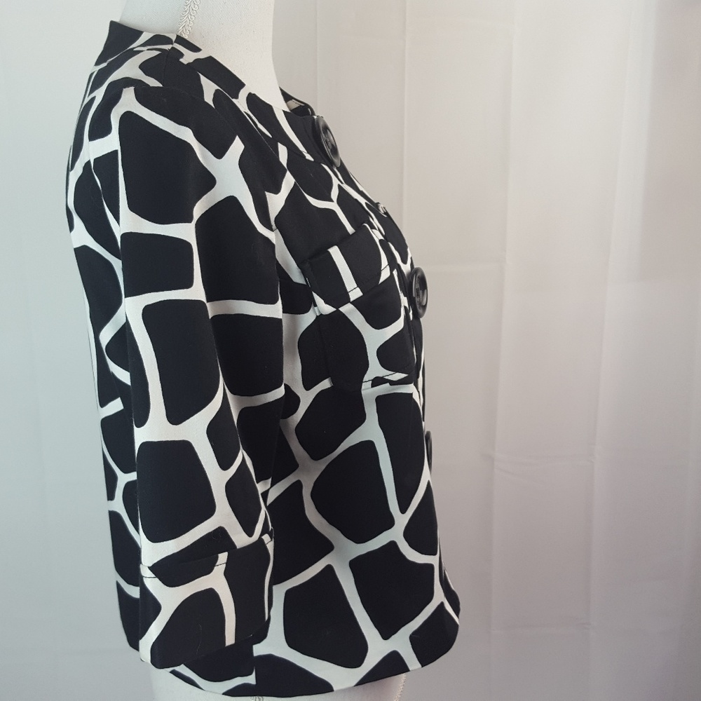 Michael Kors Black & White Geometric Jacket Size M - Picture 6 of 9